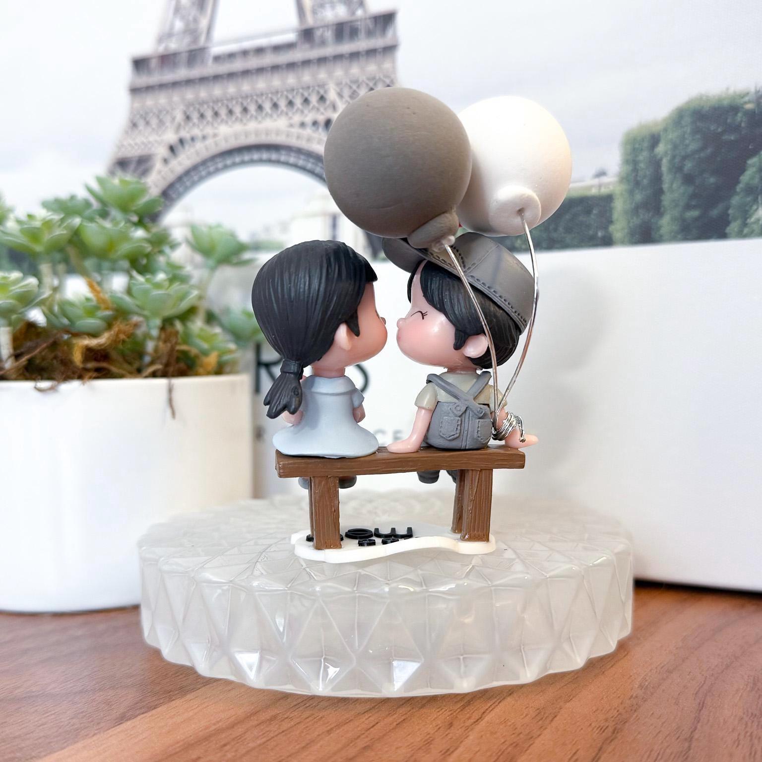 2 pcs Cute Bride and Groom Wedding Figurine | Cute Wedding Couple | Cute Wedding Figurines | Cake topper Cute Figurines