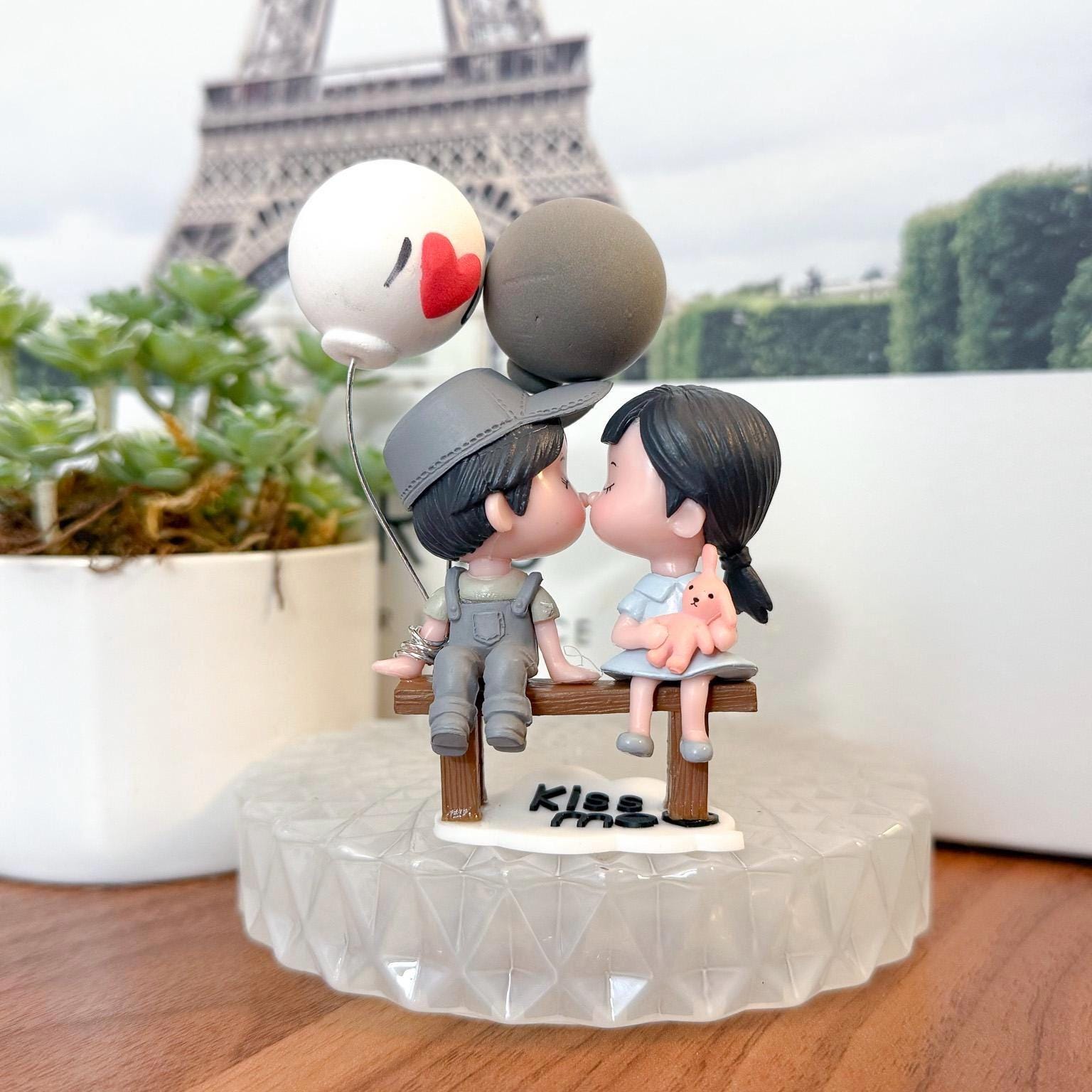 2 pcs Cute Bride and Groom Wedding Figurine | Cute Wedding Couple | Cute Wedding Figurines | Cake topper Cute Figurines