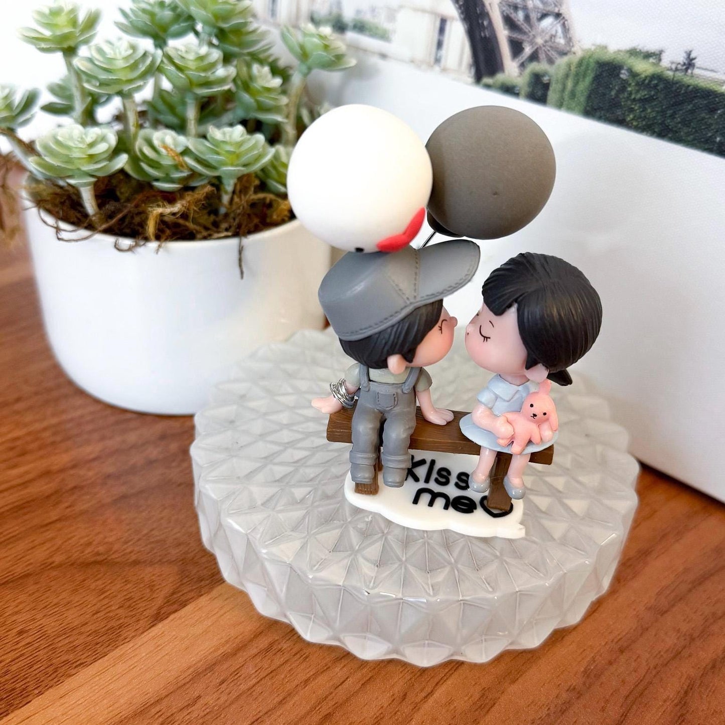 2 pcs Cute Bride and Groom Wedding Figurine | Cute Wedding Couple | Cute Wedding Figurines | Cake topper Cute Figurines
